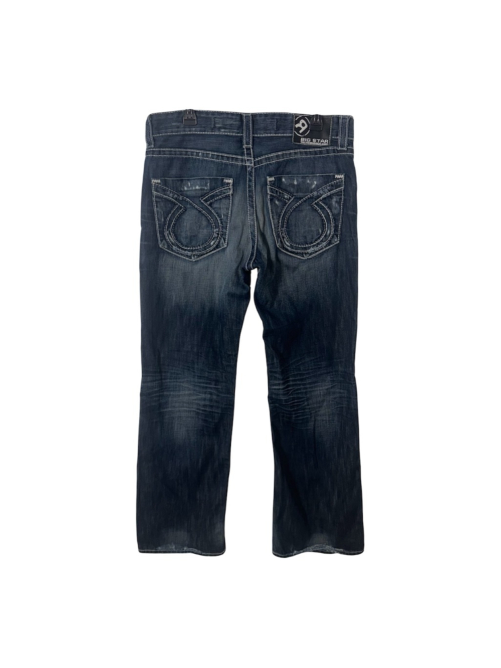 Big Star Pioneer Bootcut Jeans 34R Blue The Legendary Distressed Thick Stitch - Picture 2 of 16